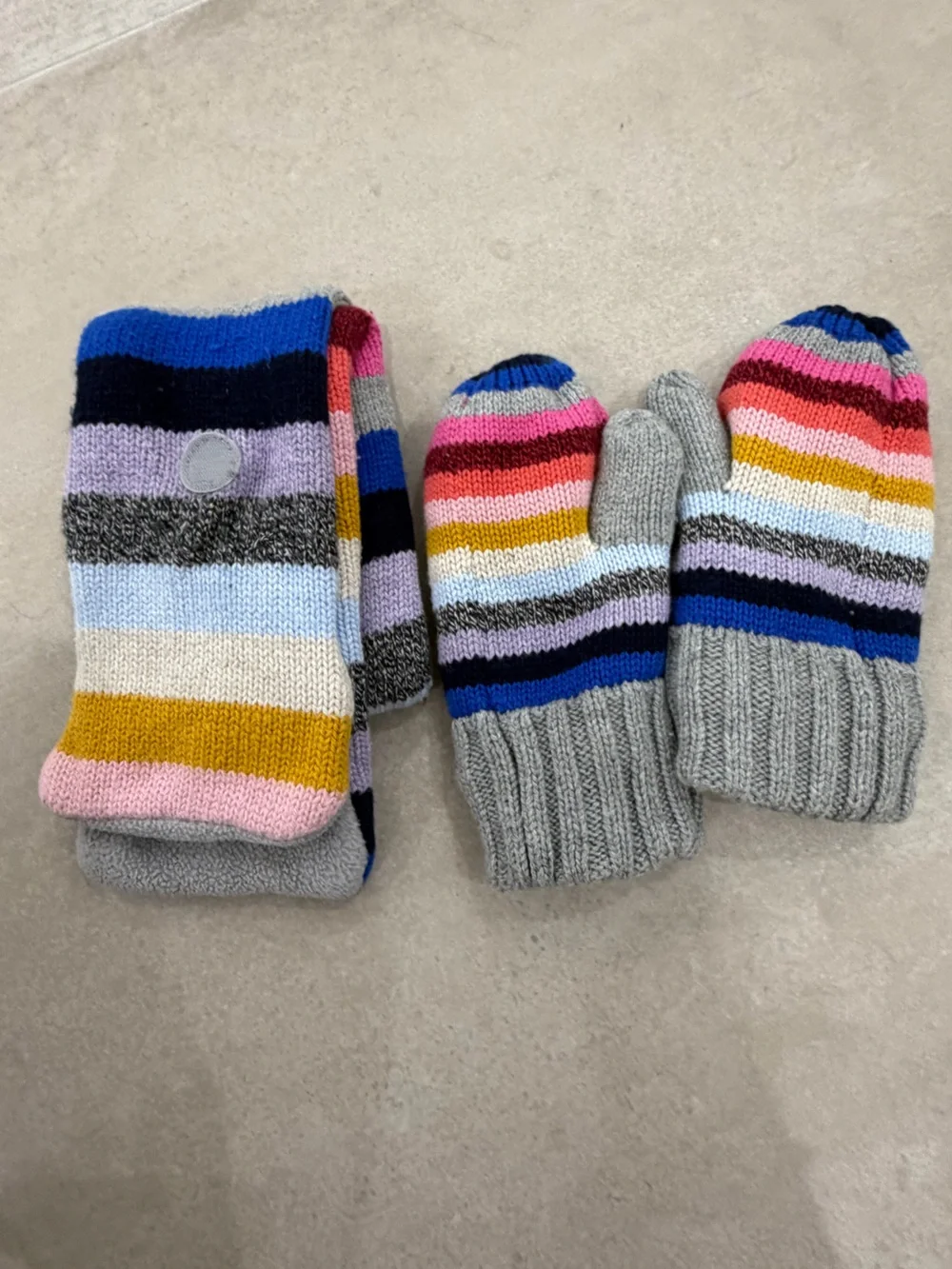 Baby GAP Kids Striped Knit Scarf and Mittens Set - Multicolor